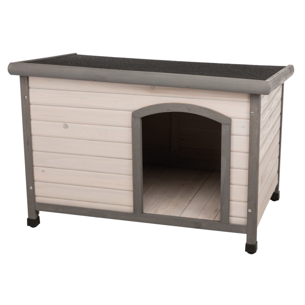 Caseta de madera Trixie Natura Classic de techo plano para perros - M-L, gris: 104 x 68 x 72 cm (An x P x Al) - Image 1