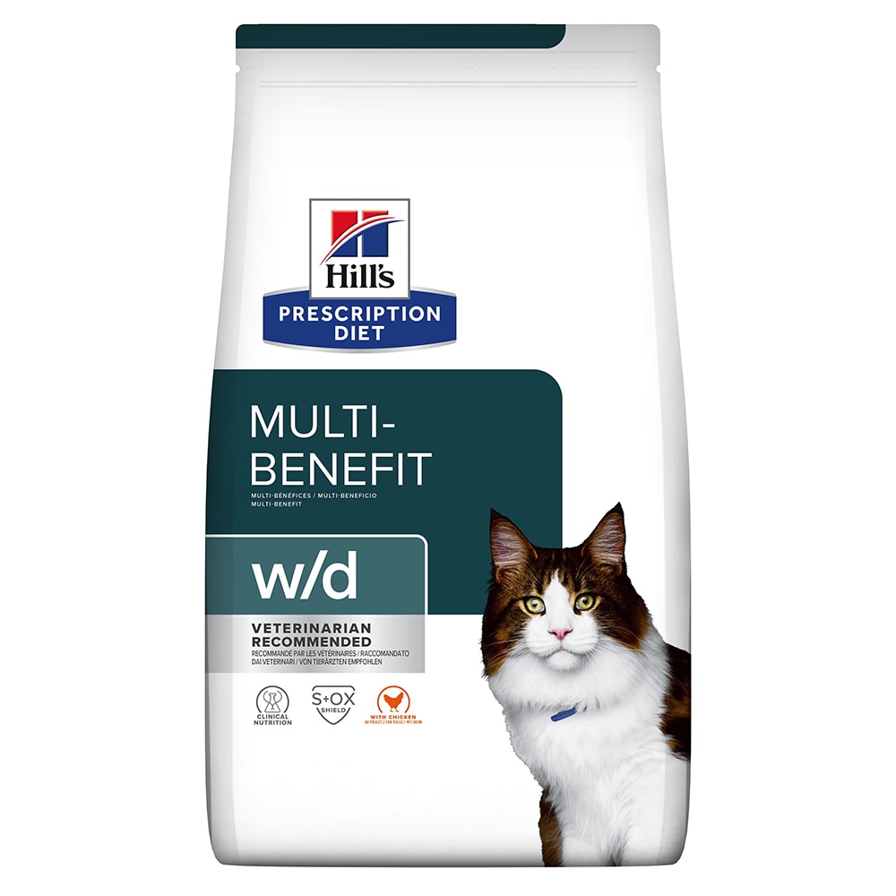Hill's Prescription Diet w/d Multi-benefit con pollo pienso para gatos - 3 x 3 kg - Pack Ahorro - Image 1