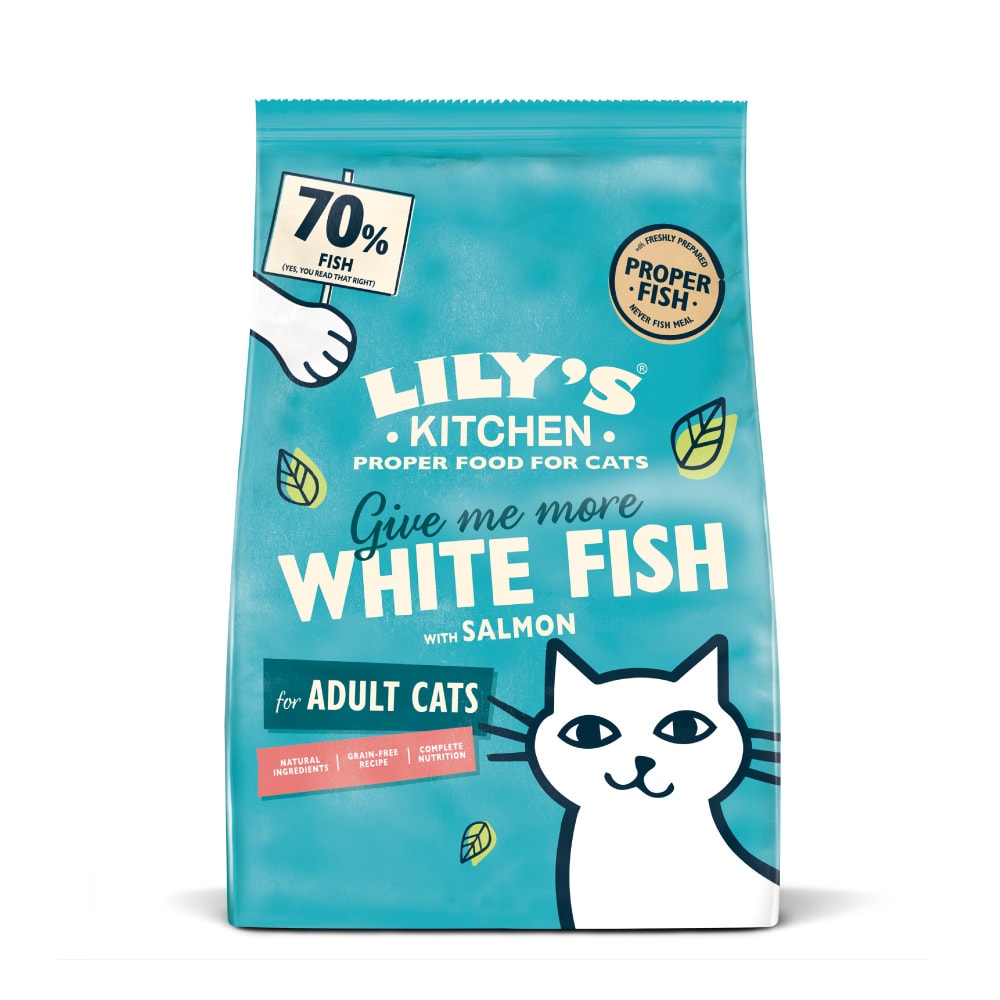 Lily's Kitchen Adult Cat pescado blanco y salmón - 2 x 2 kg - Pack Ahorro - Image 1