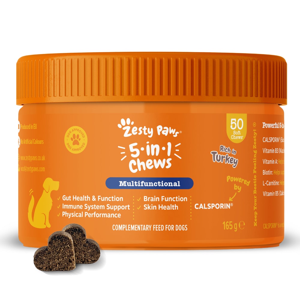 Zesty Paws 5 en 1 Chews pavo - 50 comprimidos masticables - Image 1