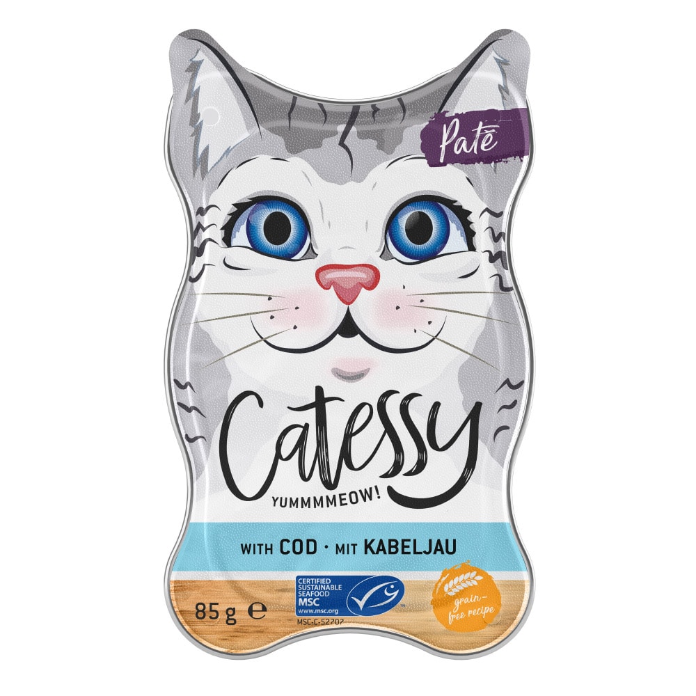 Catessy paté para gatos - Bacalao (36 x 85 g) - Pack Ahorro - Image 1