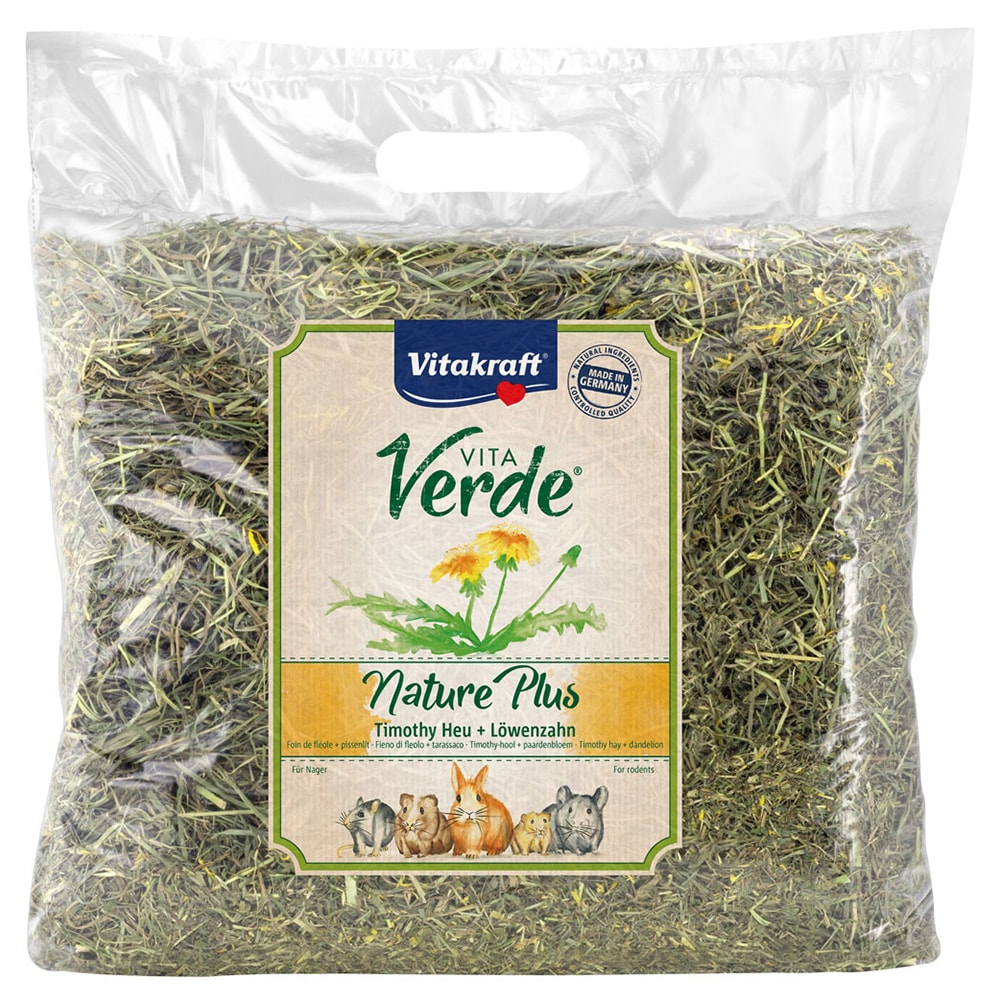 Vitakraft Vita Verde Heno Timothy con diente de león - 6 x 500 g - Pack Ahorro - Image 1