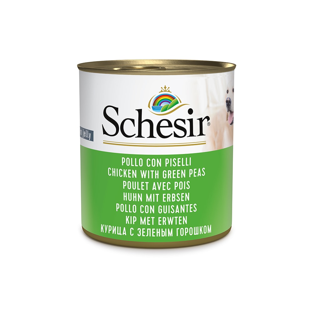 Schesir en latas 6 x 285 g comida húmeda para perros - Pollo con guisantes - Image 1