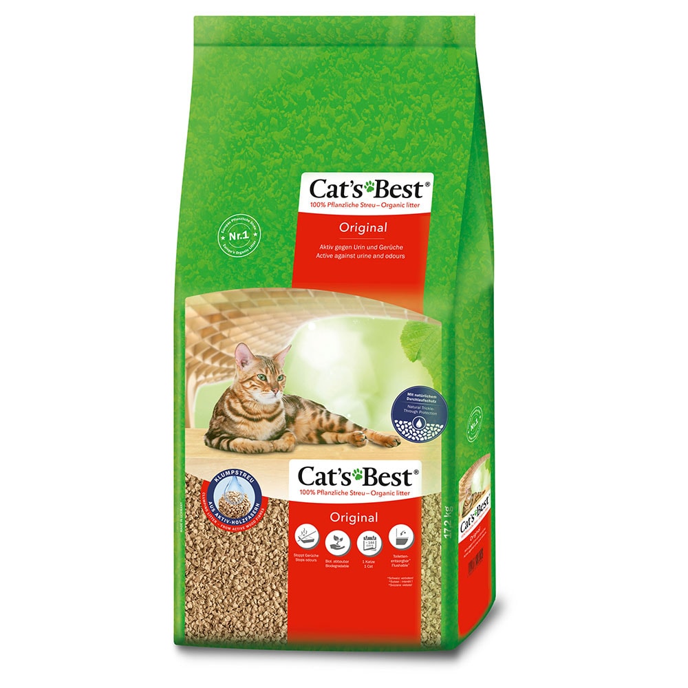 Cat's Best Original arena vegetal aglomerante - 40 l (aprox. 17,2 kg) - Image 1