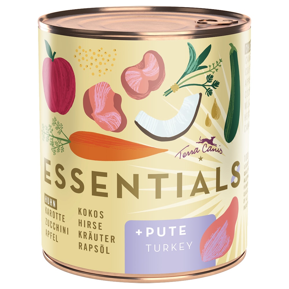 Terra Canis Essential 8+ 12 x 780 g comida húmeda para perros - Pack Ahorro - Pollo y pavo - Image 1