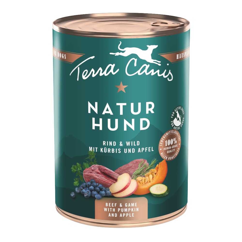 Terra Canis Naturhund 12 x 400 g - Pack ahorro - Vacuno y venado con calabaza y manzana - Image 1