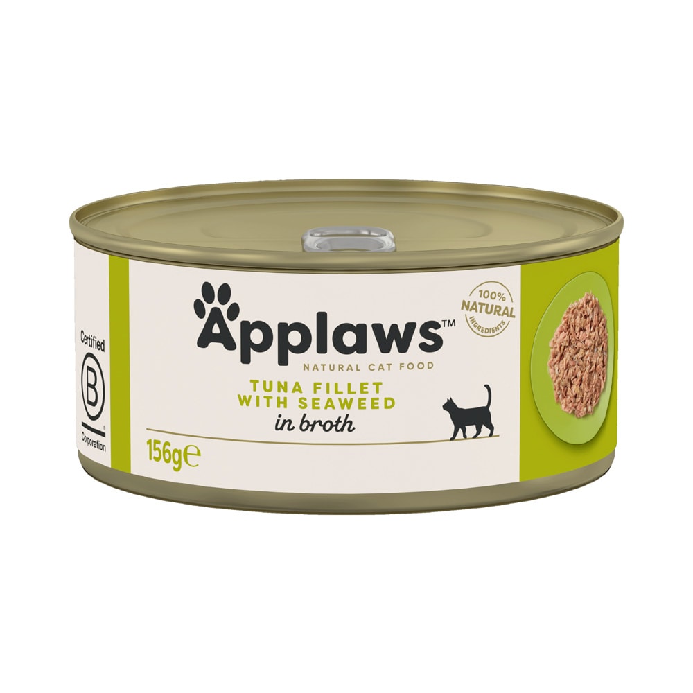 Applaws en caldo 12 x 156 g latas para gatos - Pack Ahorro - Filete de atún y algas - Image 1