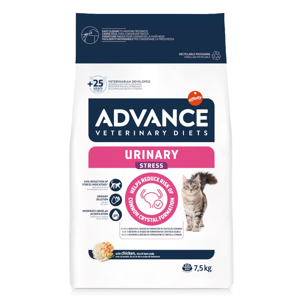 Advance Veterinary Diets Urinary Stress para gatos - 2 x 7,5 kg - Pack Ahorro - Image 1