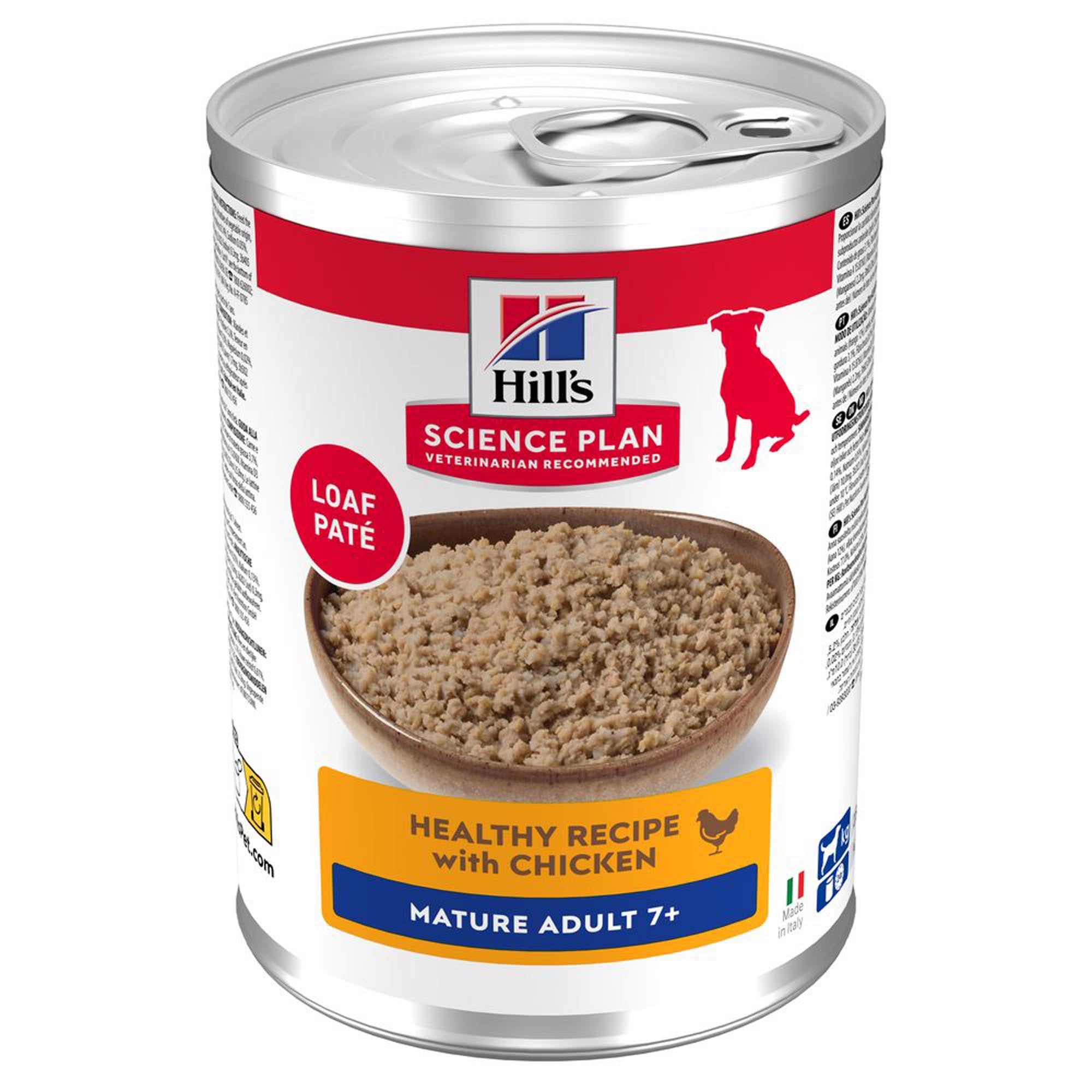 Hill's Science Plan Mature Adult 7+ latas para perros - con pollo (24 x 370 g) - Pack Ahorro - Image 1