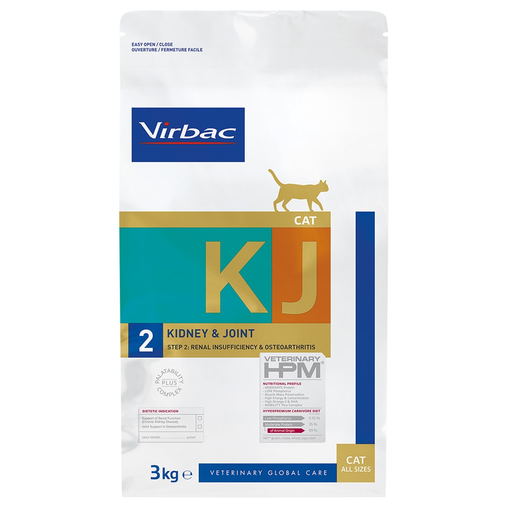 Virbac KJ2 Veterinary HPM Kidney & Joint Support para gatos - 3 kg - Image 1