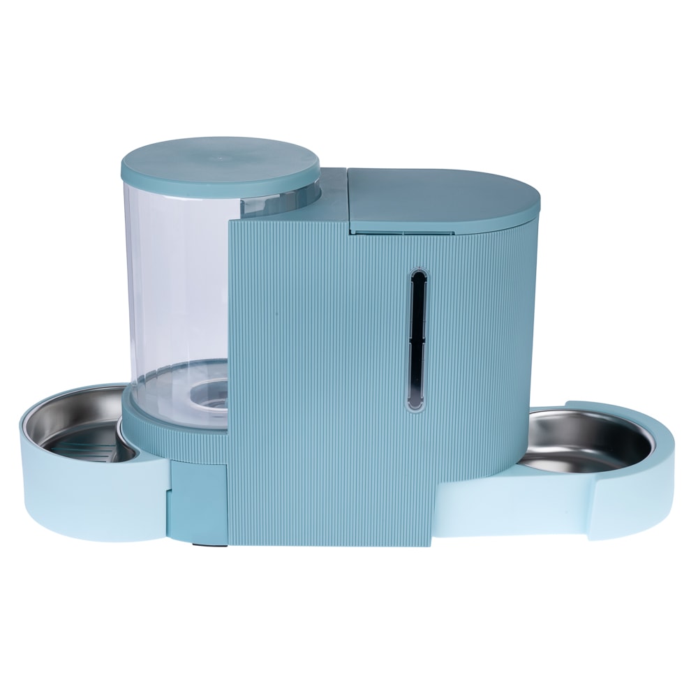 Tolva para pienso o agua TIAKI azul claro - Comedero 2,65 kg + bebedero 6 l - Image 1