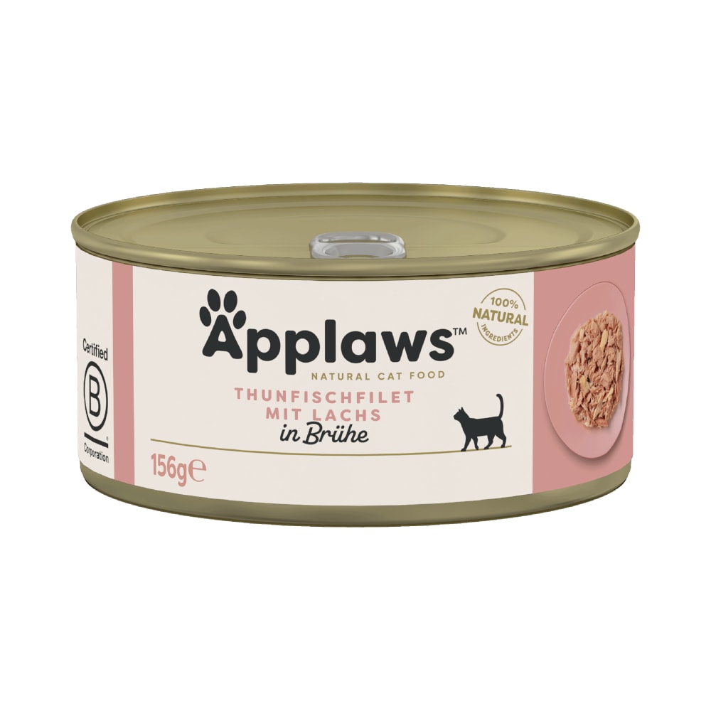 Applaws en caldo 12 x 156 g latas para gatos - Pack Ahorro - Filete de atún y salmón - Image 1