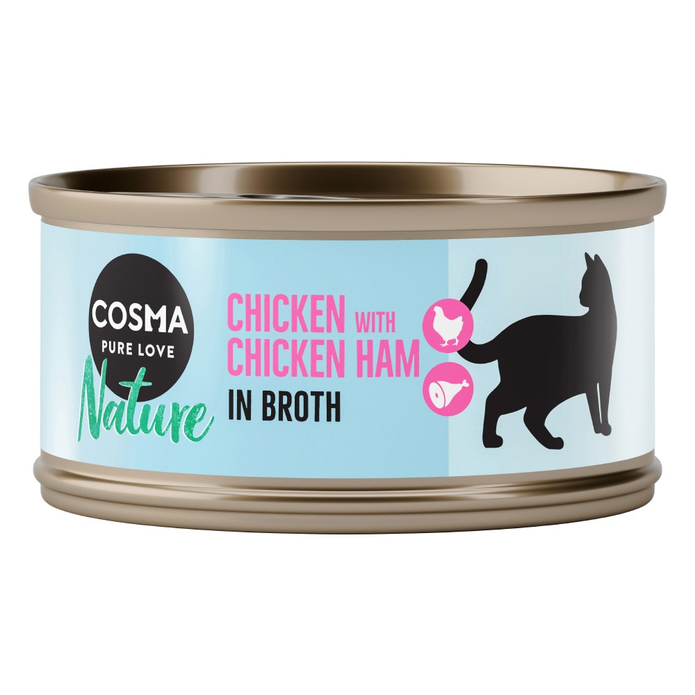 Cosma Nature 24 x 70 g - Pack Ahorro - Pollo y jamón de pollo - Image 1