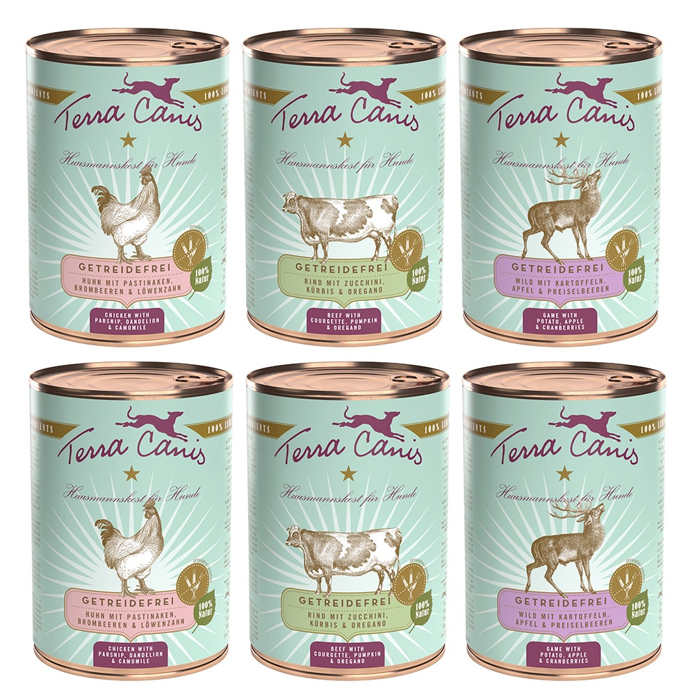 Terra Canis sin cereales 6 x 400 g - Pack mixto (3 variedades) - Image 1