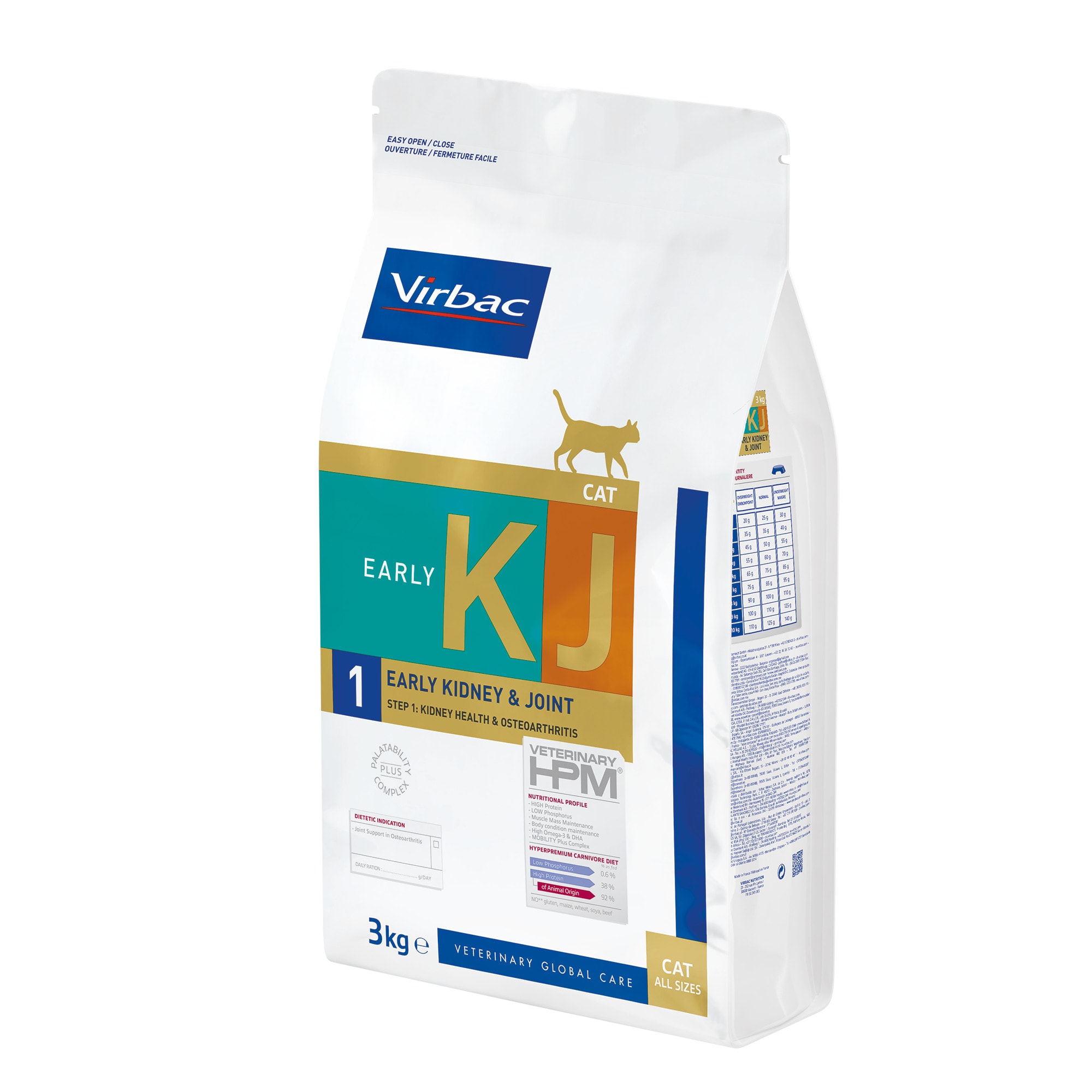 Virbac KJ1 Veterinary HPM Early Kidney & Joint Support para gatos - 3 kg - Image 1