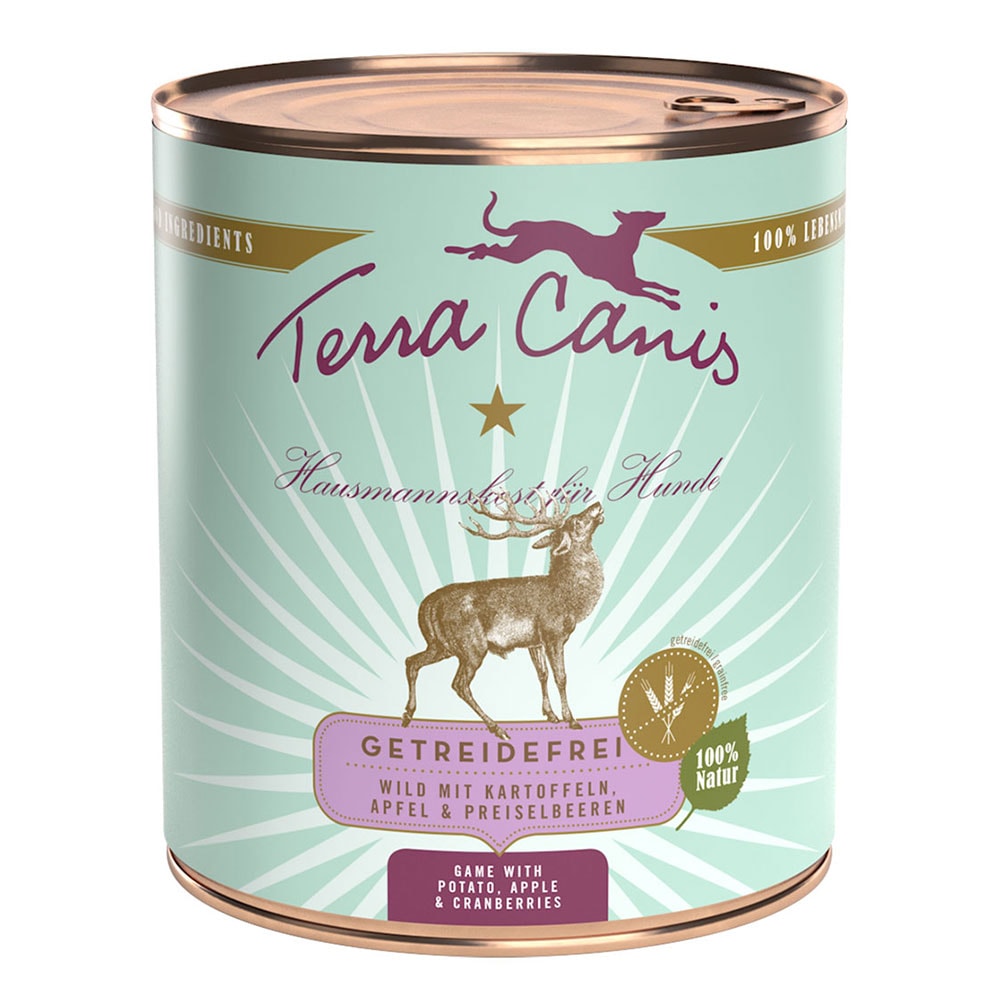 Terra Canis sin cereales 6 x 800 g - Venado con patatas, manzana y arándanos - Image 1
