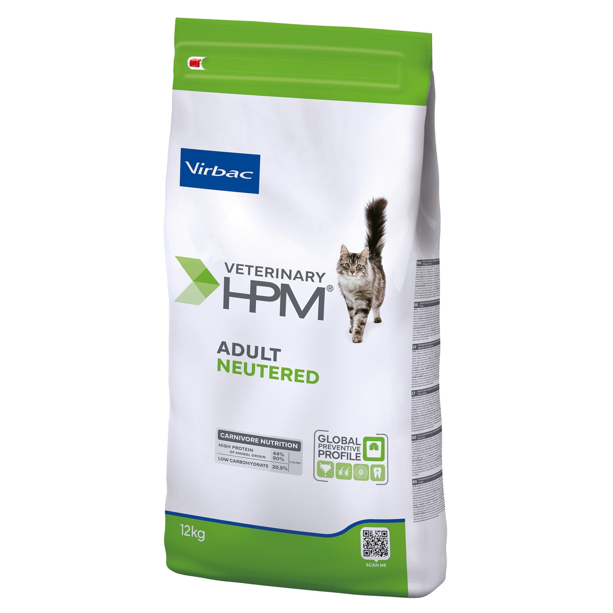Virbac Veterinary HPM Adult Neutered Cat - 2 x 12 kg - Pack Ahorro - Image 1