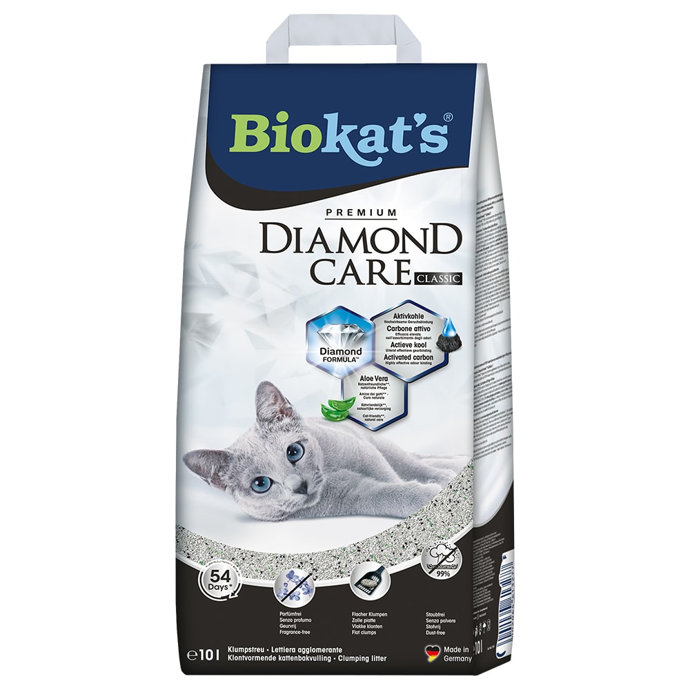 Biokat's DIAMOND CARE Classic arena aglomerante - 2 x 10 l - Pack Ahorro - Image 1