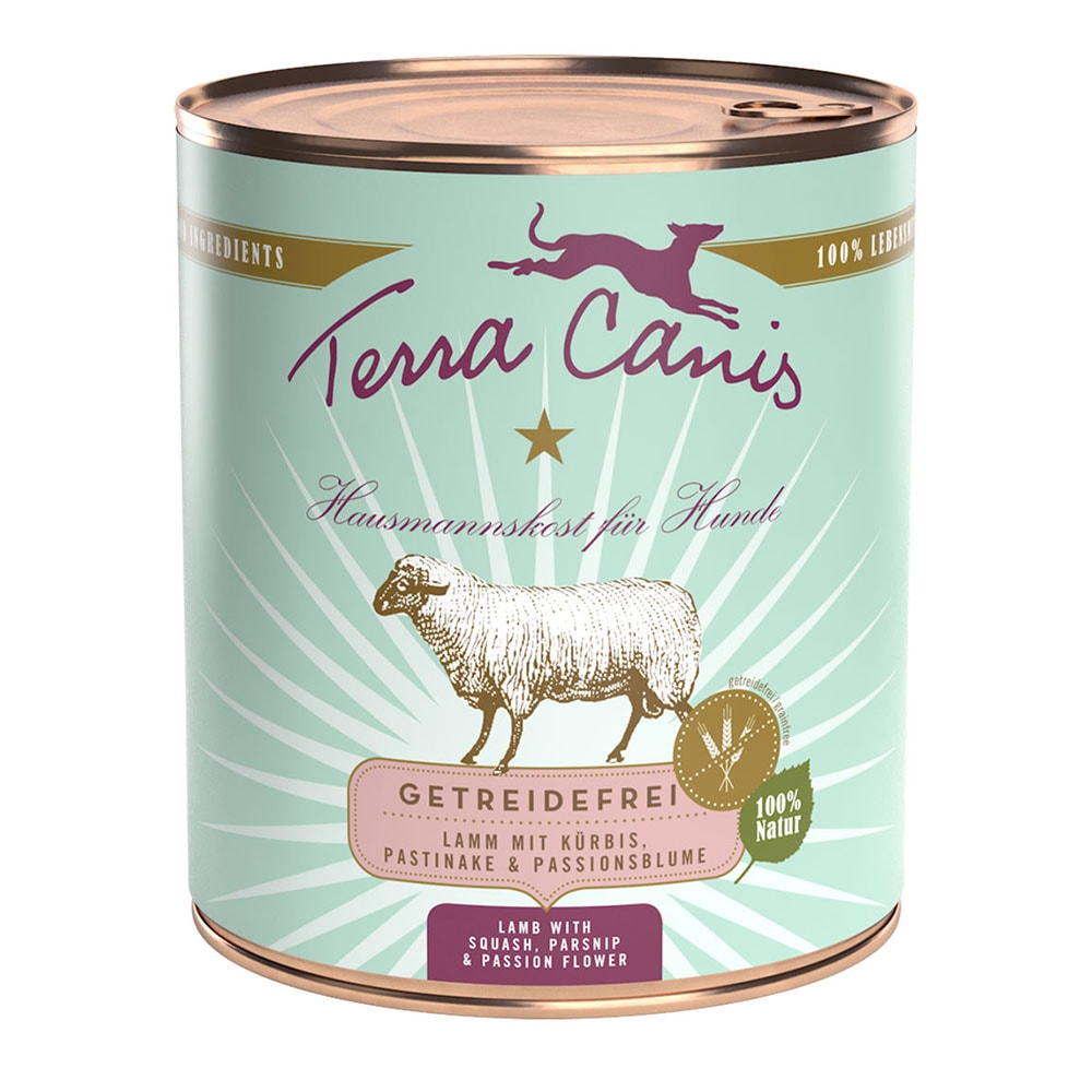 Terra Canis sin cereales 6 x 800 g - Cordero con calabaza, chirivía y pasiflora - Image 1