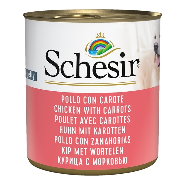 Schesir - Comida húmeda para perros adultos Schesir gelatina pollo con zanahoria 285 g. - Image 1