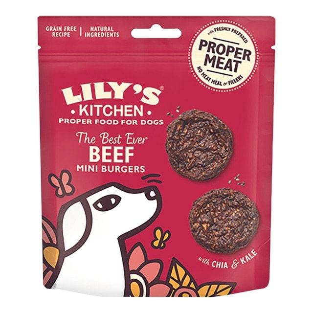 Lily's Kitchen - Snack para perros adultos Lily's Kitchen mini hamburguesas grain free ternera 70 g. - Image 1