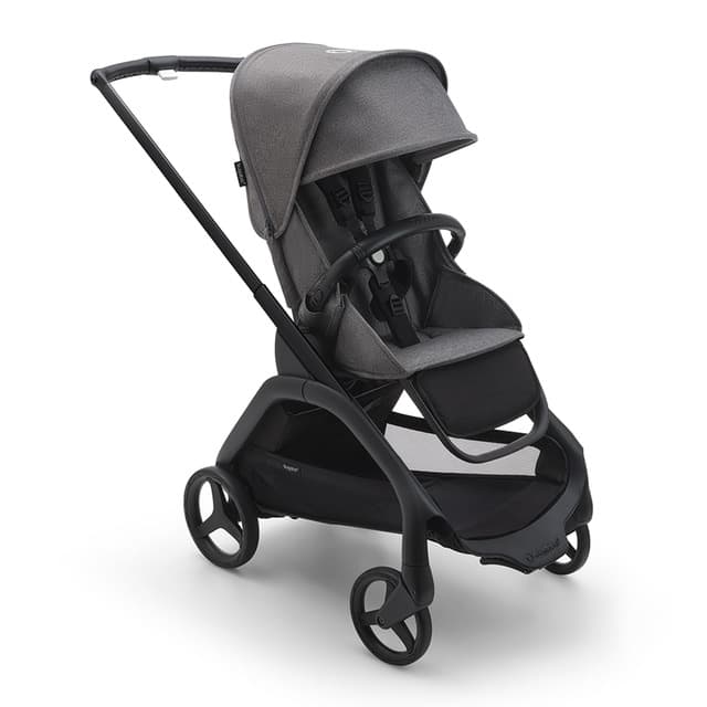 Bugaboo - Silla de paseo Bugaboo Dragonfly base negro-gris melange con capota gris melange.