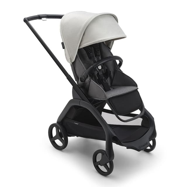 Bugaboo - Silla de paseo Bugaboo Dragonfly base negro-gris melange con capota blanco niebla.