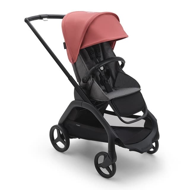 Bugaboo - Silla de paseo Bugaboo Dragonfly base negro-gris melange con capota rojo amanecer.