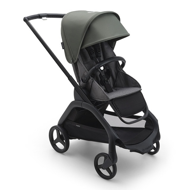 Bugaboo - Silla de paseo Bugaboo Dragonfly base negro-gris melange con capota verde bosque. - Image 1