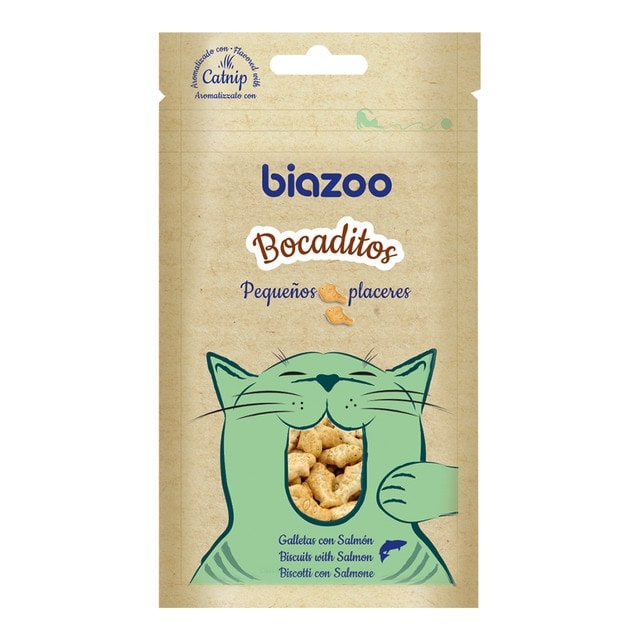 Biazoo - Snack para gatos adultos Biazoo bocaditos salmón 50 g. - Image 1