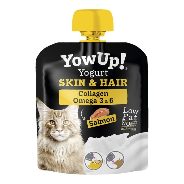 Yow Up - Yogur sin lactosa para gatos adultos Yow Up piel y pelo salmón 85 g. - Image 1