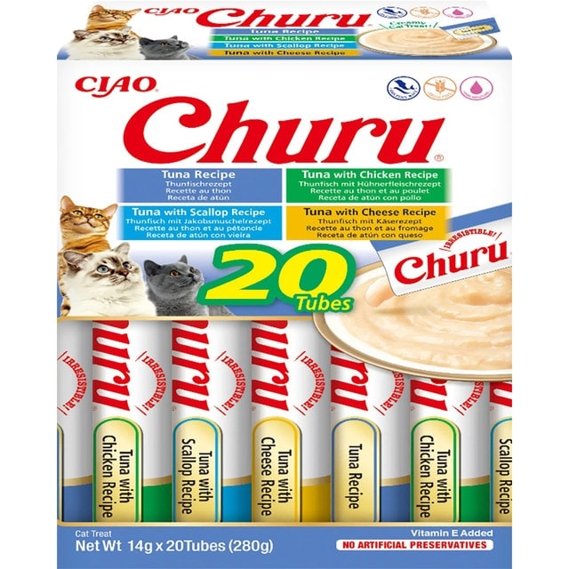 Churu - Snack para gatos adultos Churu variedades de atún 20 x 14 g. - Image 1