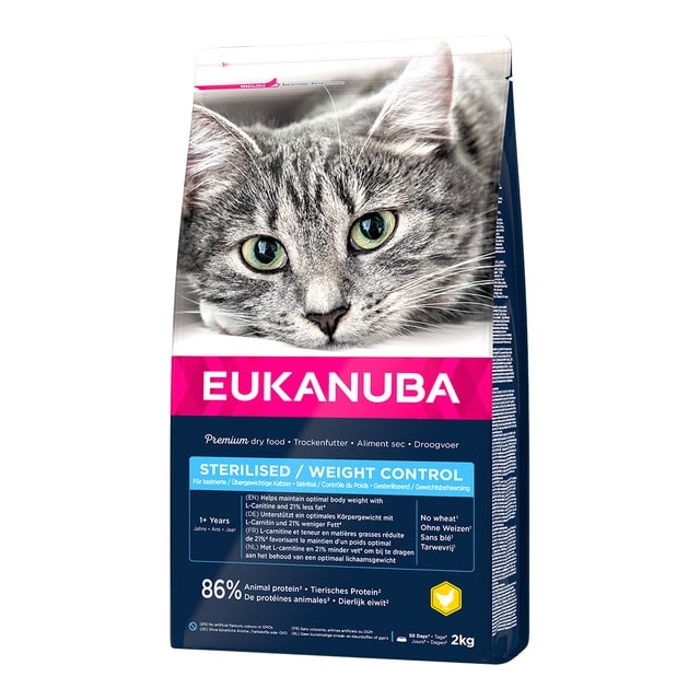 Eukanuba - Pienso para gatos adultos esterilizados Weight control Eukanuba pollo y pavo 2 kg. - Image 1