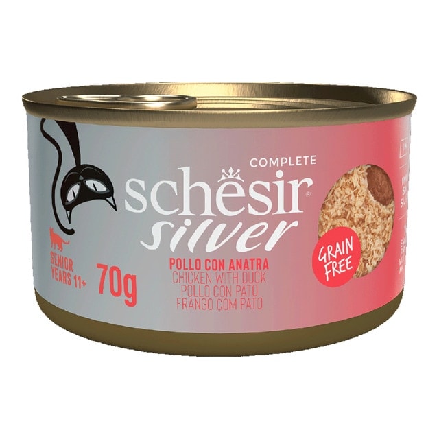 Schesir - Comida húmeda para gatos sénior Schesir pollo y pato 70 g. - Image 1