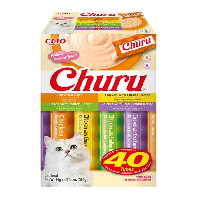 Churu - Snack para gatos adultos Churu variedades pollo 40 x 14 g. - Image 1