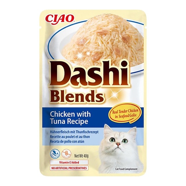 Churu - Comida húmeda para gatos adultos Dashi Churu pollo con atún 40 g. - Image 1