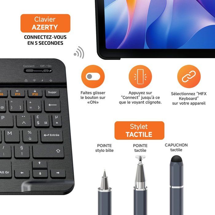 Pack Tablette Android Redmi Pad 2 - Version Française - Ecran 11'' 2,5K - 128 Go - Gris + Coque + Stylet + Clavier - Image 1