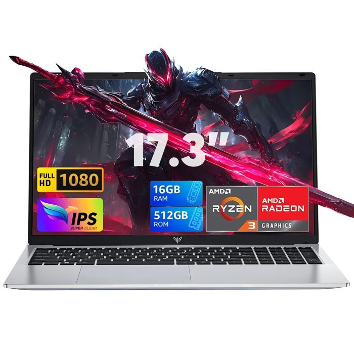 PC Portable 17,3" - ACEMAGIC - 16 Go Ram DDR4 512 Go SSD - AMD Ryzen 3 4300U(jusqu'à 3,7 GHz), 3*USB3.2, BT5.0,HDMI, Windows11 - Image 1