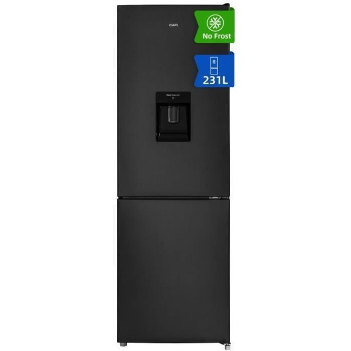 CHiQ Réfrigrateur congélateur bas FBM228NE4DE 231L (161 70) Froid ventilé, No Frost,Classe énergtique E, Acier inoxydable noir - Image 1