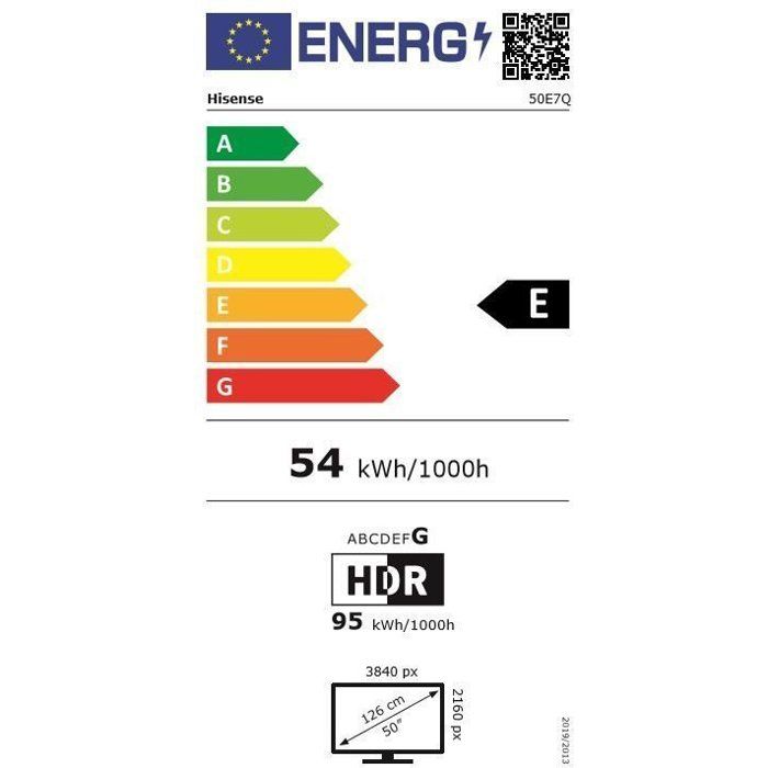 Hisense 50E7Q - TV QLED 50" (126 cm) - 4K UHD 3840x2160 - TV connecté - 3xHDMI 2.1 - WiFi - Image 1