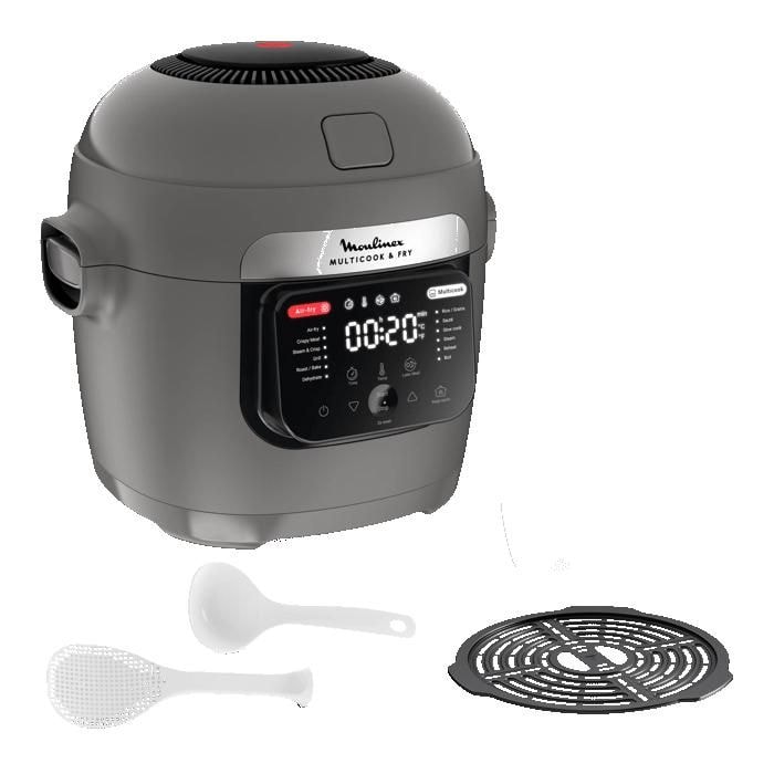 Moulinex Multicook & Fry, Multicuiseur et air fryer intégré, 12 programmes, Cuisson sur 2 niveaux, Capacité 6L, MZ730BF0 - Image 1