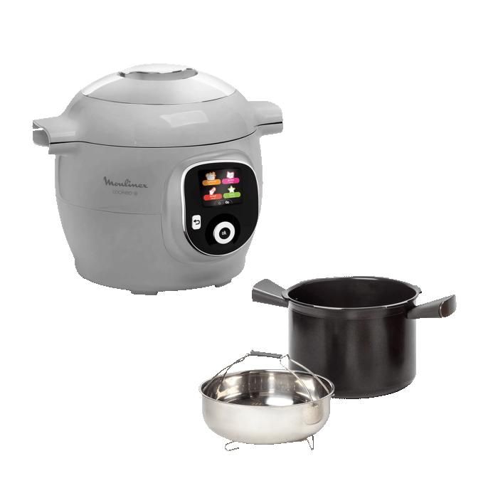 Multicuiseur Cookéo MOULINEX - CE854B10 - Mijoteur Intelligent - Capacité 6L - Jusqu'à 6 personnes - 80 recettes - Gris - 1600W - Image 1