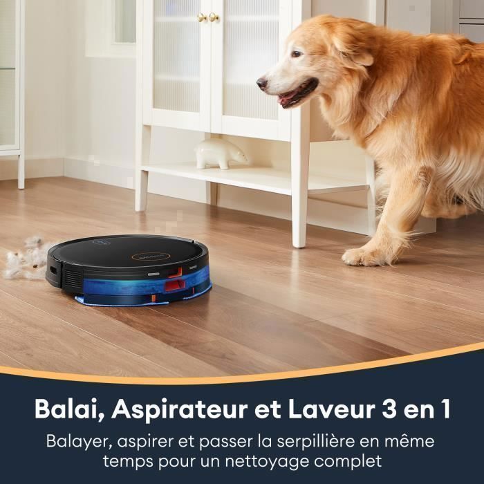 Aspirateur Robot DL10 -ULTENIC - 8000Pa / Jusqu'à 200 Mins - Connecté App et Alexa - Poils d'animaux-Tapis - Image 1
