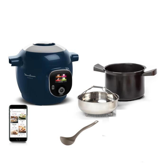 Moulinex Cookeo, Multicuiseur, 150 recettes, Rapide, 6 L, 6 personnes, Bleu, Louche incluse, YY5137FB - Image 1