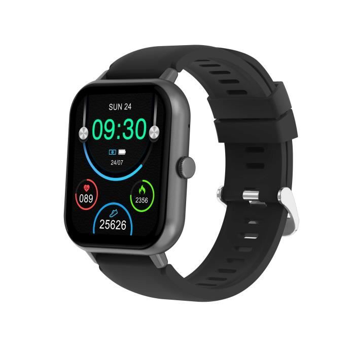 Montre Connectée Sport, Montre Intelligente Noir Homme Femme IP68 Fitness Tracker Podometre - Image 1