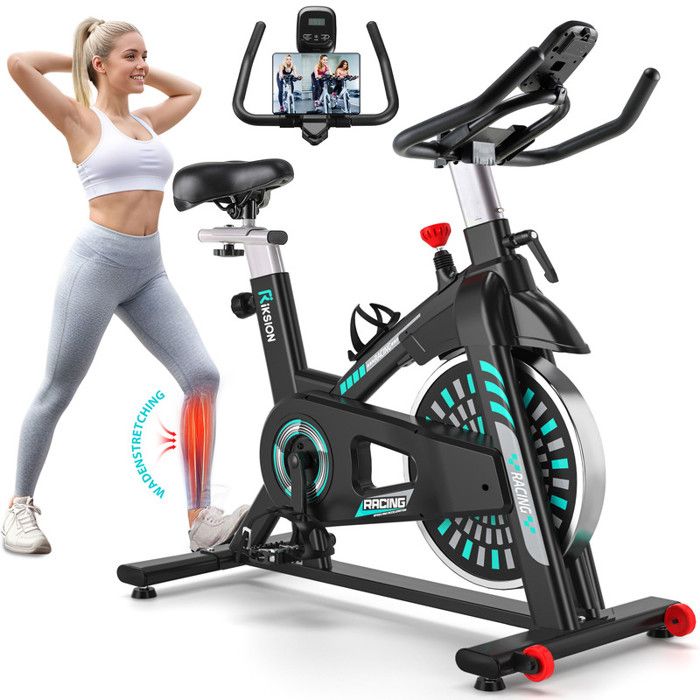Vélo d'appartement - RIKSION, ergomètre avec écran LCD et support pour tablette - Image 1