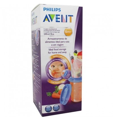 Avent Via Recipientes Alimentos 240 ml 5 unidades SCF639/05 - Image 1