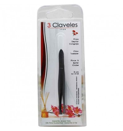 3 Claveles Pinza Depila Cangrejo 8 cm Negra - Image 1