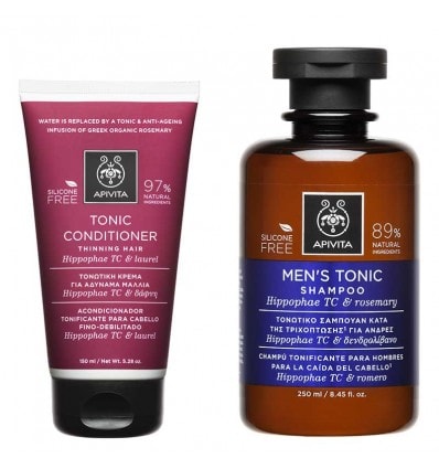 Apivita Pack Tonificante Hombre Champú 250ml + Acondicionador 150ml - Image 1