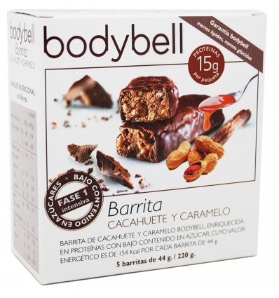 Bodybell Barrita Cacahuete Caramelo 5 Unidades 44 g - Image 1